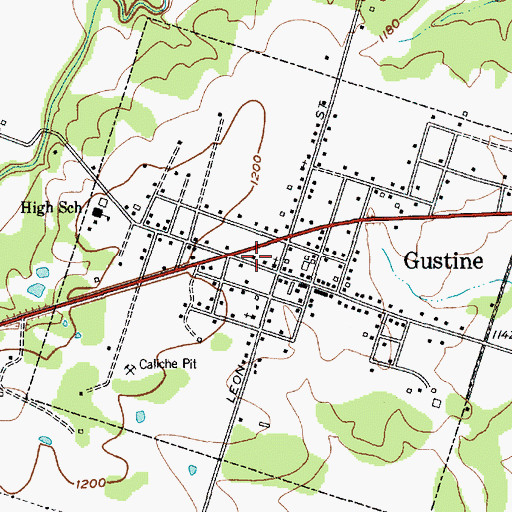 Topographic Map of Gustine Volunteer Volunteer Fire Department, TX