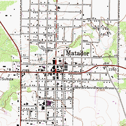 Topographic Map of Motley County Ambulance Service, TX