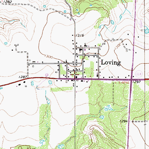 Topographic Map of Young County Rural Volunteer Fire Department Station 2, TX