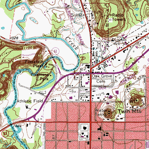 Topographic Map of Young County Rural Volunteer Fire Department Station 5, TX