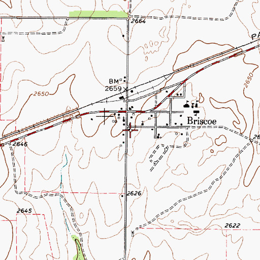 Topographic Map of Briscoe Volunteer Fire Department Station 1, TX