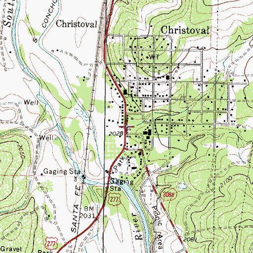 Topographic Map of Christoval Volunteer Fire Department, TX