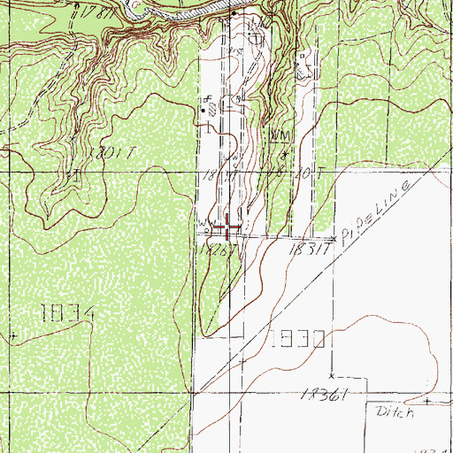 Topographic Map of East Concho Volunteer Fire Department, TX