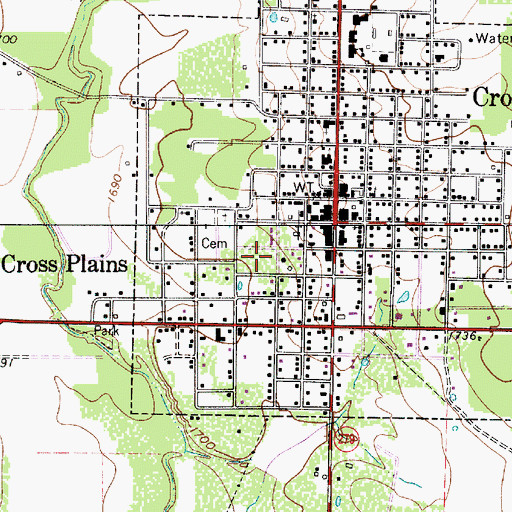 Topographic Map of Cross Plains Volunteer Fire Department, TX