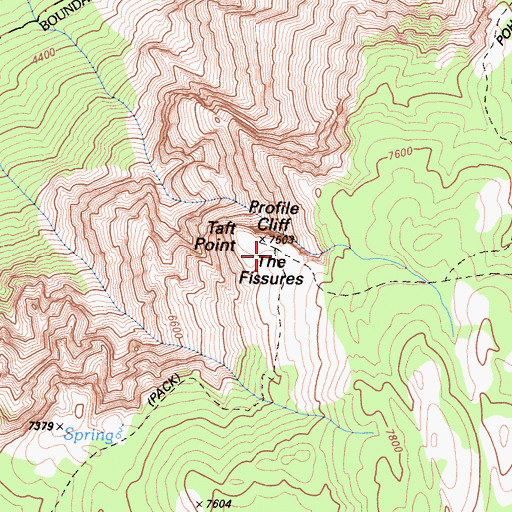 Topographic Map of The Fissures, CA