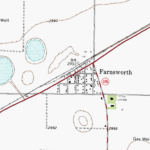 Topographic Map of Perryton Fire and Emergency Medical Services Farnsworth Station, TX
