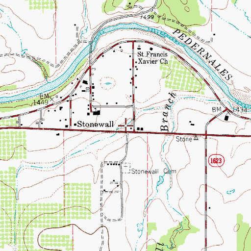Topographic Map of Stonewall Volunteer Fire Department, TX