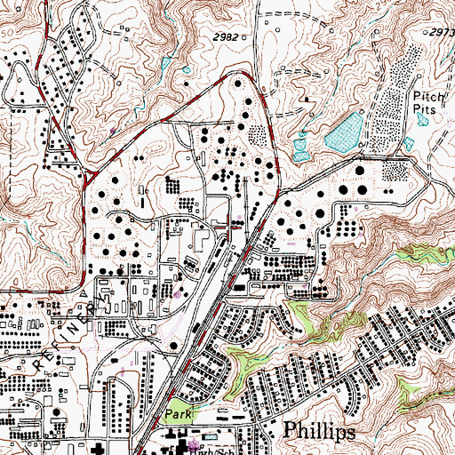 Topographic Map of Conoco Phillips - Borger Refinery Fire Department, TX
