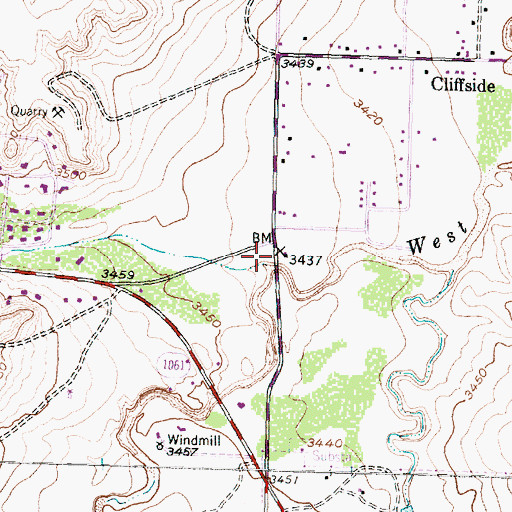 Topographic Map of Potter County Fire Rescue Station 3, TX