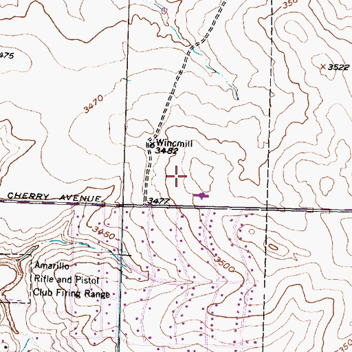 Topographic Map of Potter County Fire Rescue Station 4, TX
