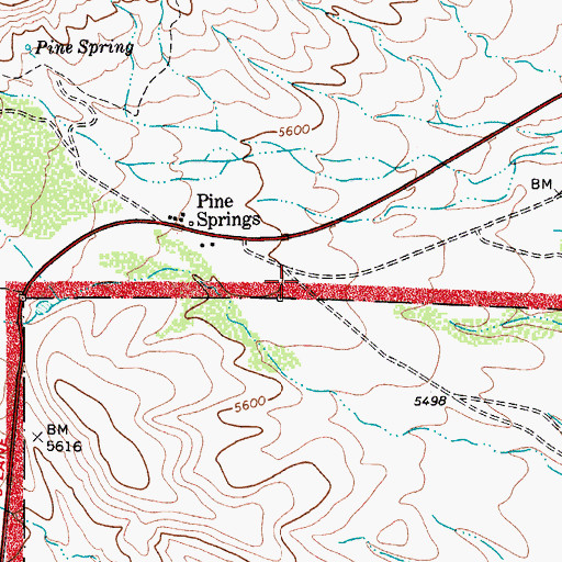 Topographic Map of Guadalupe Mountains National Park Fire Department, TX