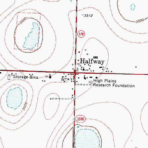 Topographic Map of Halfway Volunteer Fire Department, TX