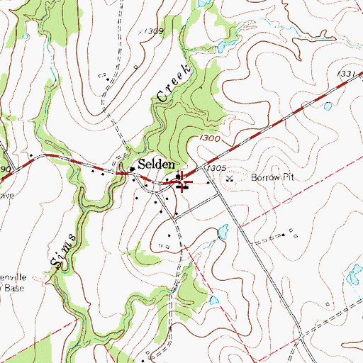 Topographic Map of Selden Volunteer Fire Department, TX
