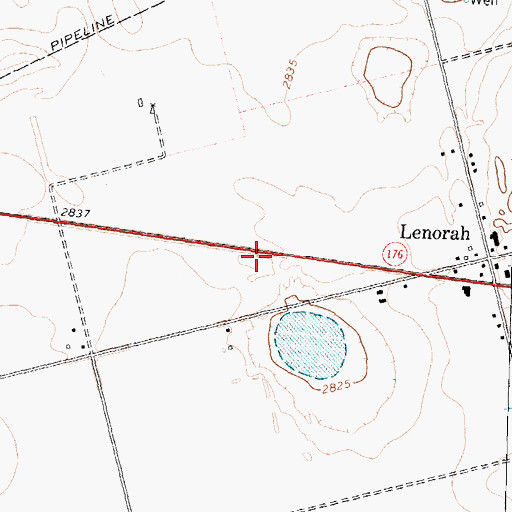 Topographic Map of Lenorah Volunteer Fire Department, TX
