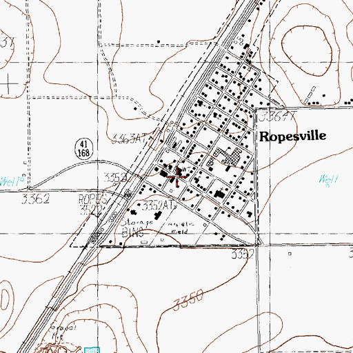 Topographic Map of Ropesville Volunteer Fire and Emergency Medical Services, TX