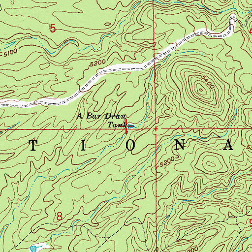 Topographic Map of A Bar Draw Tank, AZ