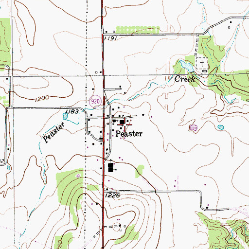 Topographic Map of Peaster Volunteer Fire Department, TX