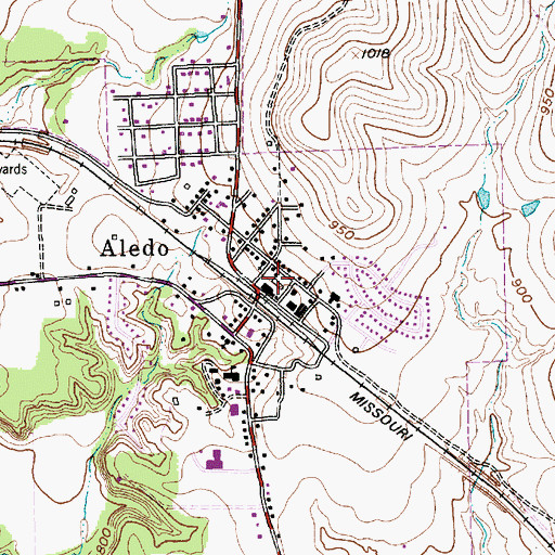 Topographic Map of Aledo Volunteer Fire Department Station 1, TX