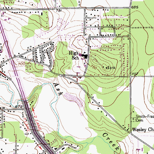 Topographic Map of Azle Fire Department, TX