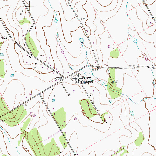Topographic Map of Liberty Chapel Volunteer Fire Department, TX