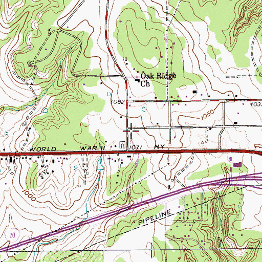 Topographic Map of Hudson Oaks Volunteer Fire Department, TX
