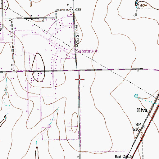 Topographic Map of Red Oak Fire Station Rescue, TX