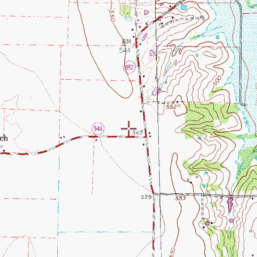 Topographic Map of Branch Volunteer Fire Department, TX