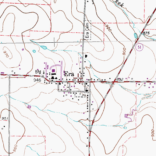 Topographic Map of Era Volunteer Fire Department, TX