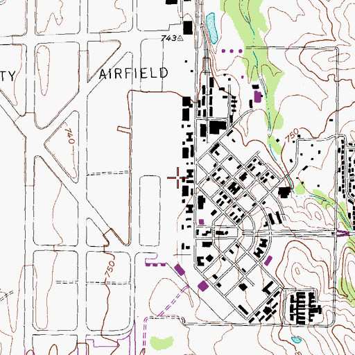 Topographic Map of North Texas Regional Airport Fire Department, TX