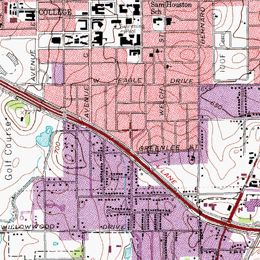 Topographic Map of Denton Fire Department Station 3, TX