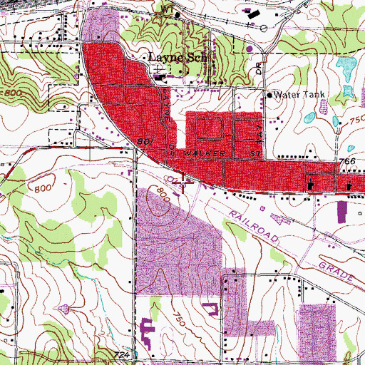 Topographic Map of Denison Fire Department West Side Station 2, TX