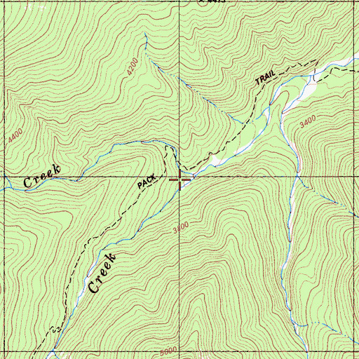 Topographic Map of Tickner Creek, CA