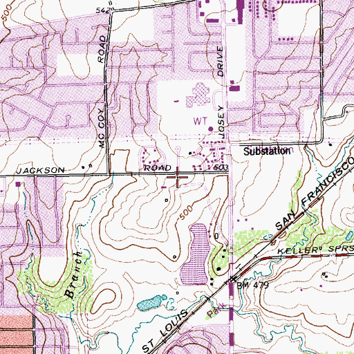 Topographic Map of Carrollton Fire Department Station 2, TX
