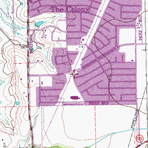 Topographic Map of The Colony Fire Department Station 1, TX