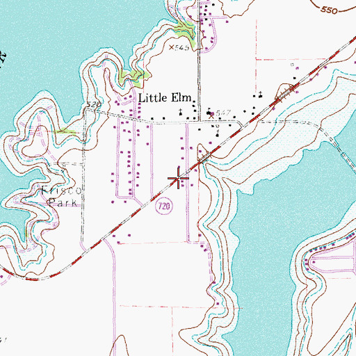 Topographic Map of Little Elm Central Fire Station, TX
