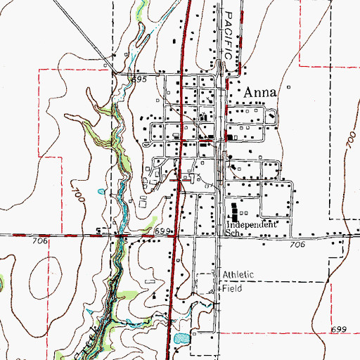Topographic Map of Anna Fire Department, TX