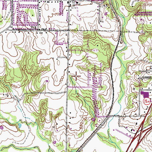 Topographic Map of Denison Fire Department South Side Station Three, TX