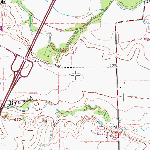 Topographic Map of Denton Fire Department Station 7, TX