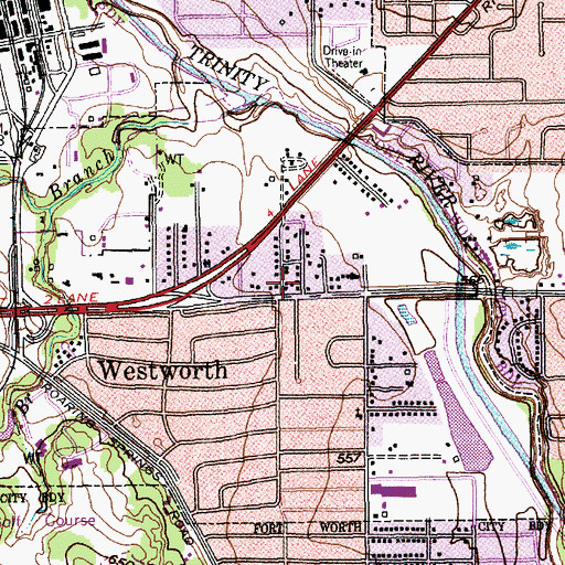 Topographic Map of Westworth Village Fire Department, TX