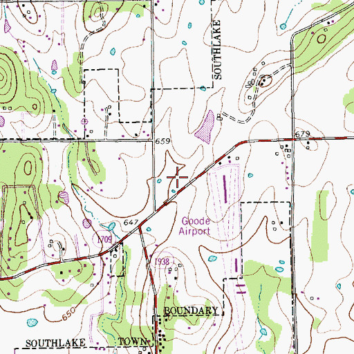 Topographic Map of Southlake Department of Public Safety West, TX