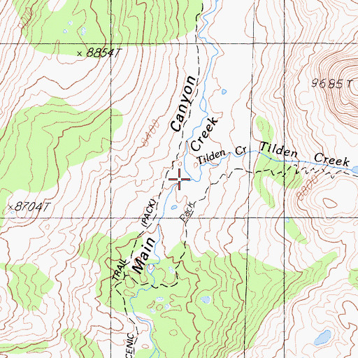 Topographic Map of Tilden Creek, CA