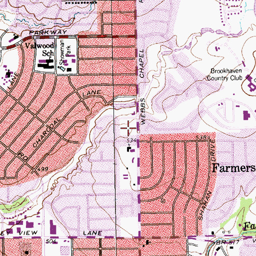 Topographic Map of Farmers Branch Fire Department Station 1, TX