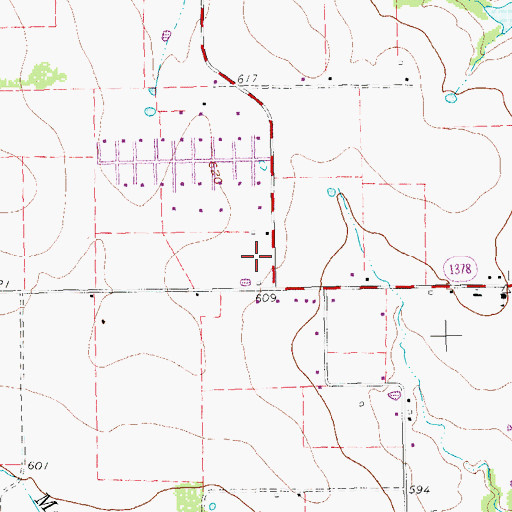 Topographic Map of Lucas Volunteer Fire Department, TX