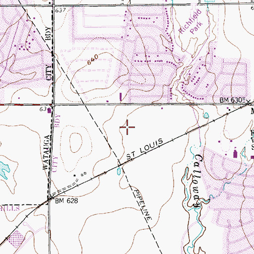 Topographic Map of North Richland Hills Fire Department, TX