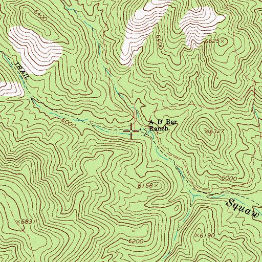 Topographic Map of A D Bar Ranch, AZ