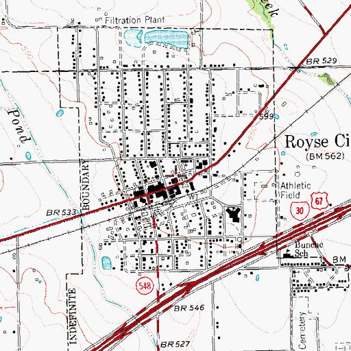 Topographic Map of Royse City Fire Department, TX