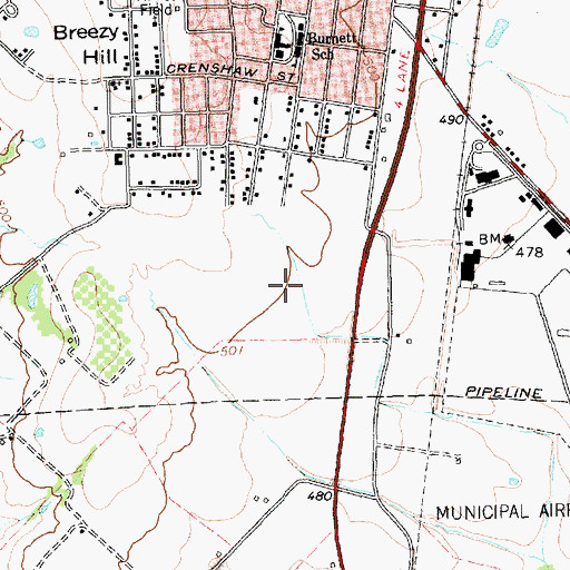 Topographic Map of Terrell Fire Department Station 2, TX