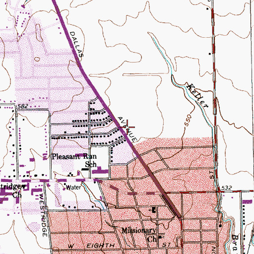 Topographic Map of Lancaster Fire Department Station 1, TX