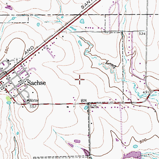 Topographic Map of Sachse Fire and Rescue Station 1, TX