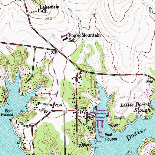 Topographic Map of Eagle Mountain Volunteer Fire Department and Emergency Medical Services, TX